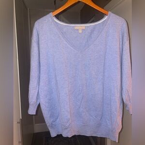 Banana Republic Women’s Lightweight V-Neck Sweater in Light Blue Size L
